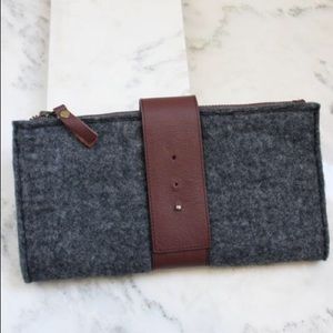 Bought Beautifully Felt and Leather Clutch